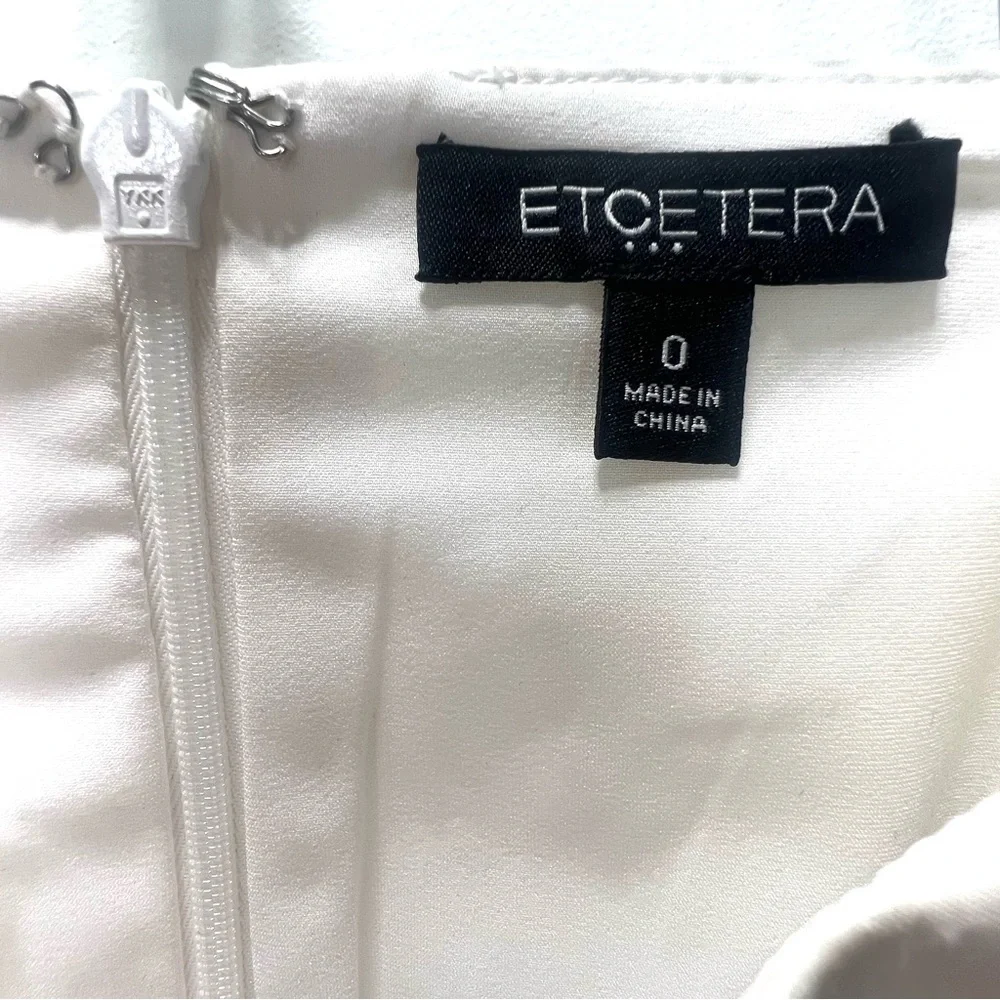 ETCETERA Solid White Pencil Skirt Eyelet Mock Tie Lace Up Detail Size 0 … - Picture 9 of 11